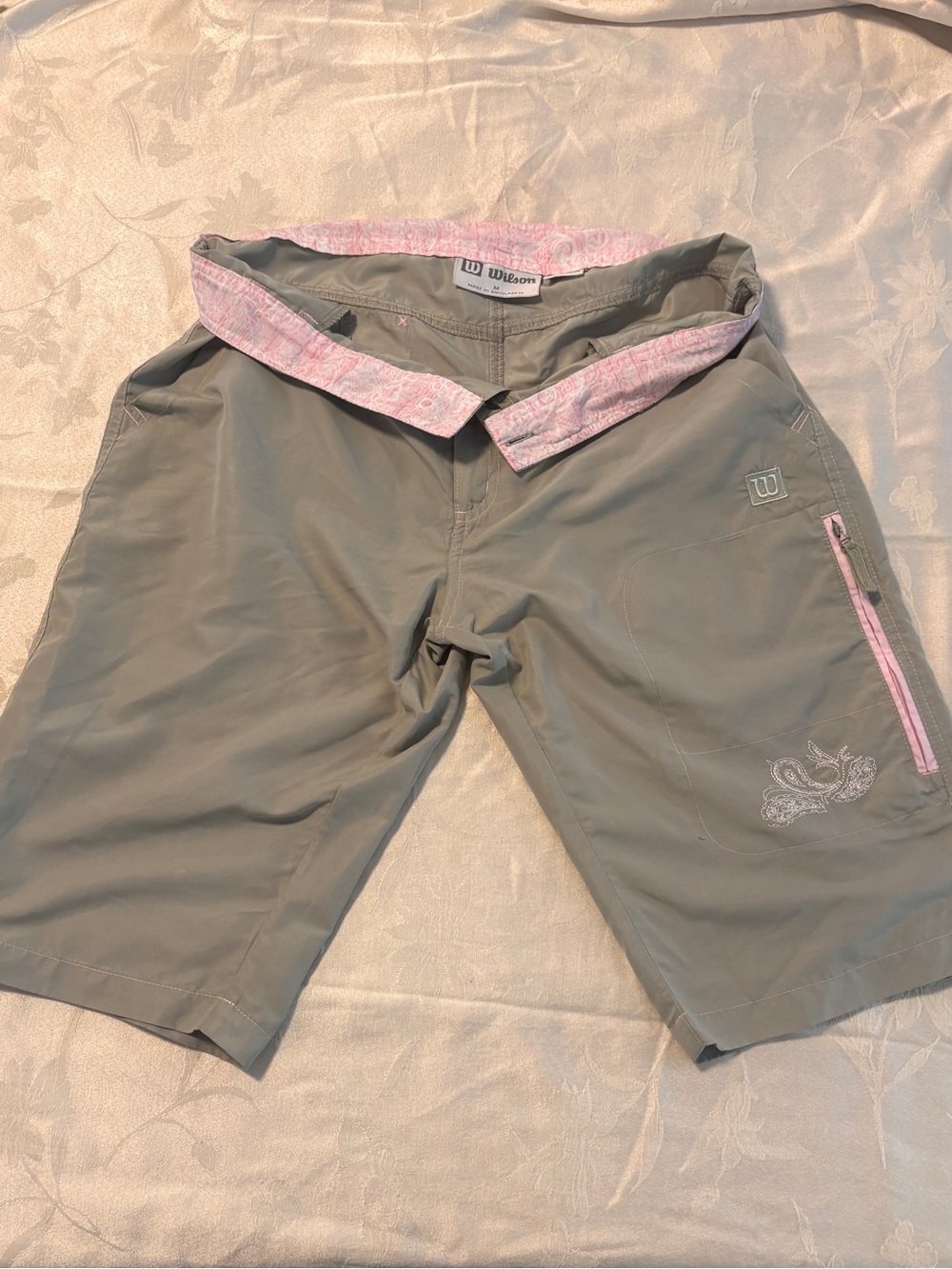 Wilson Women’s Olive Green Shorts with Pink Accents